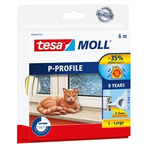 Fensterdichtung, P-Profil, Dichtungsband, weiß, 6 m