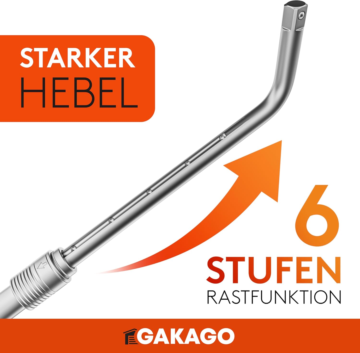 Gakago Teleskop Radmuttern-Schlüssel Set mit 17/19mm & 21/23mm Steckschlüssel-Einsatz 1/2 Zoll