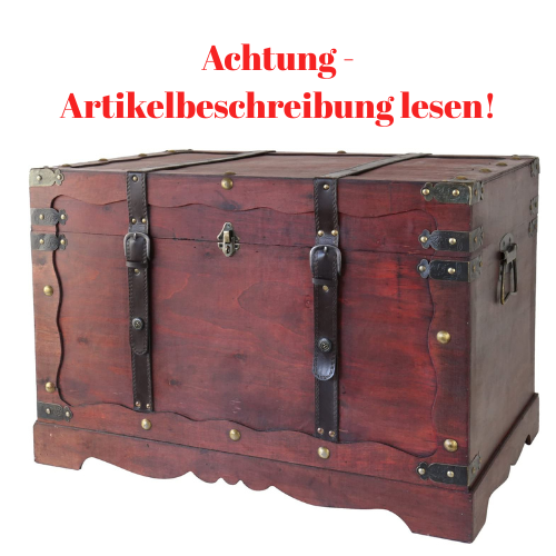 Truhe, Holztruhe, Antiklook, Metallbeschläge, Kastenreiniger-bedarf
