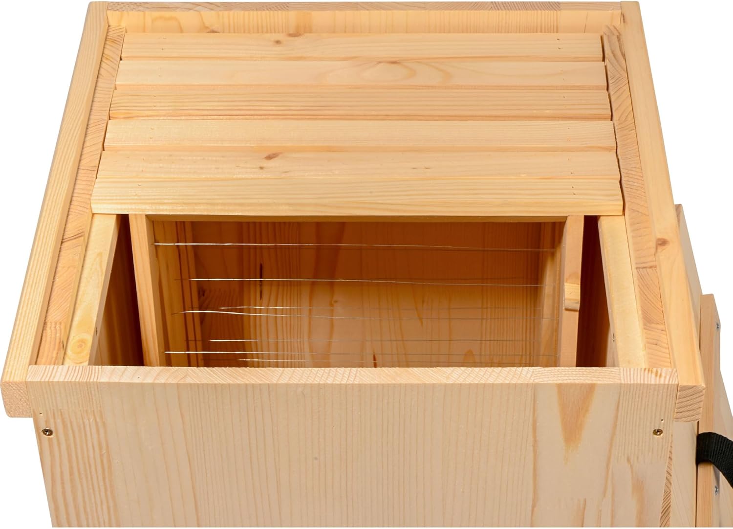 Dobar Luxus-Insektenhotels Wabentransportkiste aus Holz passend für ca. 10 Rähmchen - Transporter mit Deckel und Griff für die Imkerei 36,5 x 39,5 x 51 cm Natur