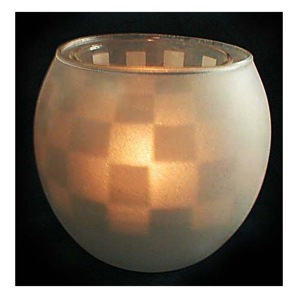 Magic Windlicht KARO WHITE