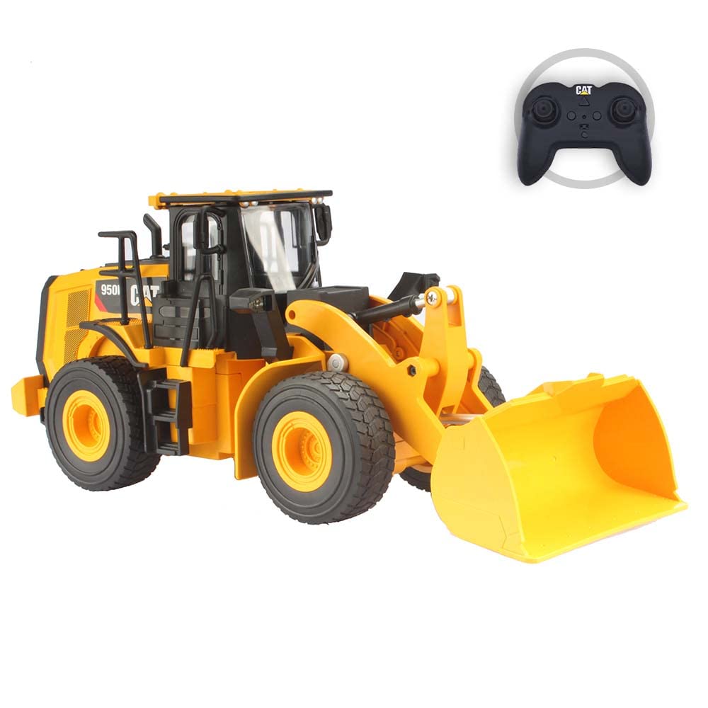 Carrera RC 1:24 CAT 950M Wheel Loader I RC Baustellenfahrzeug für Kinder & Erwachsene, Jungs & Mädchen I Offizielle CAT-Lizenz & Realistische Darstellung I Mit Licht & Sound I Li-Ion-Akku