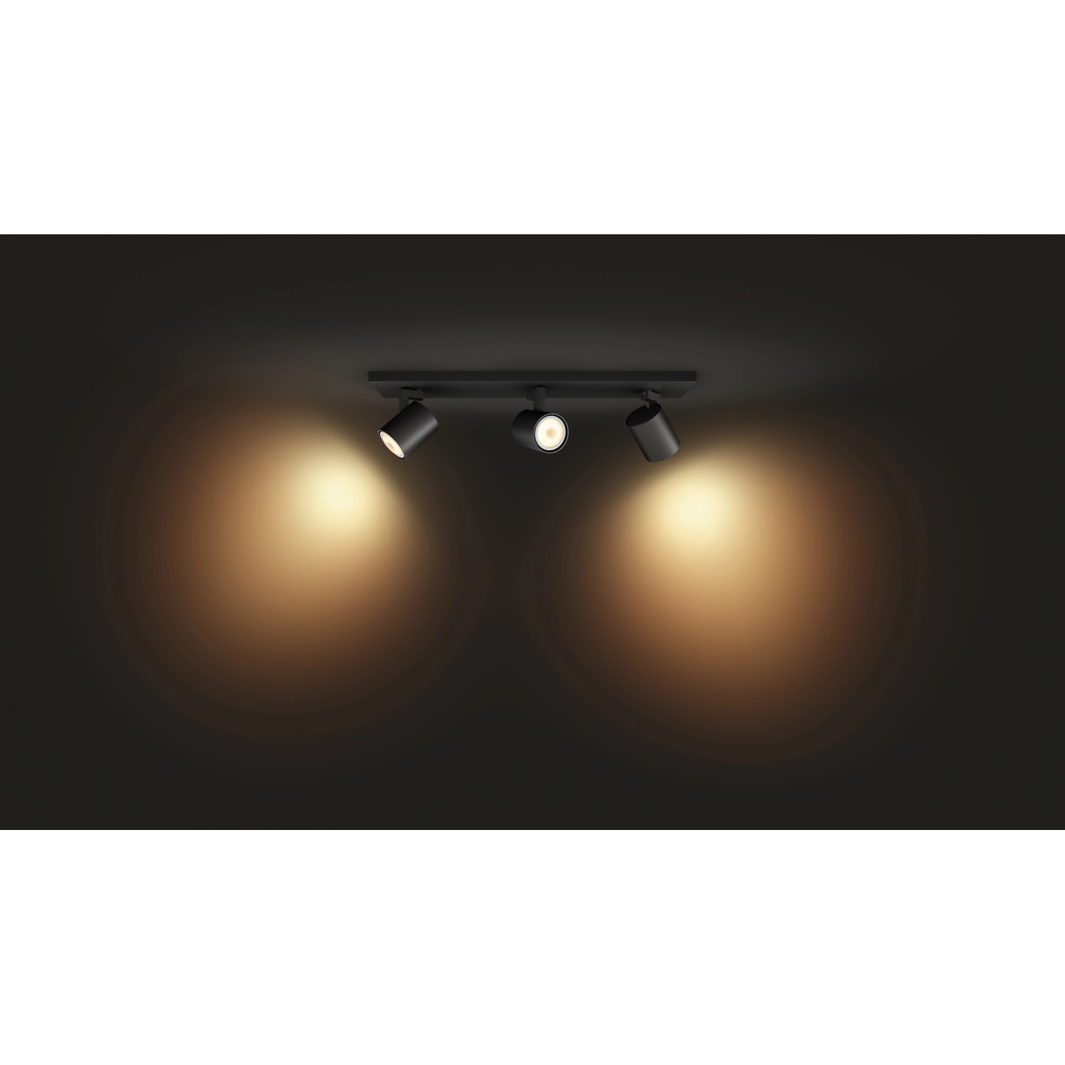 Philips Hue Spot 3 flg. White Ambiance Runner Schwarz 3 x 250 lm inkl. Dimmer