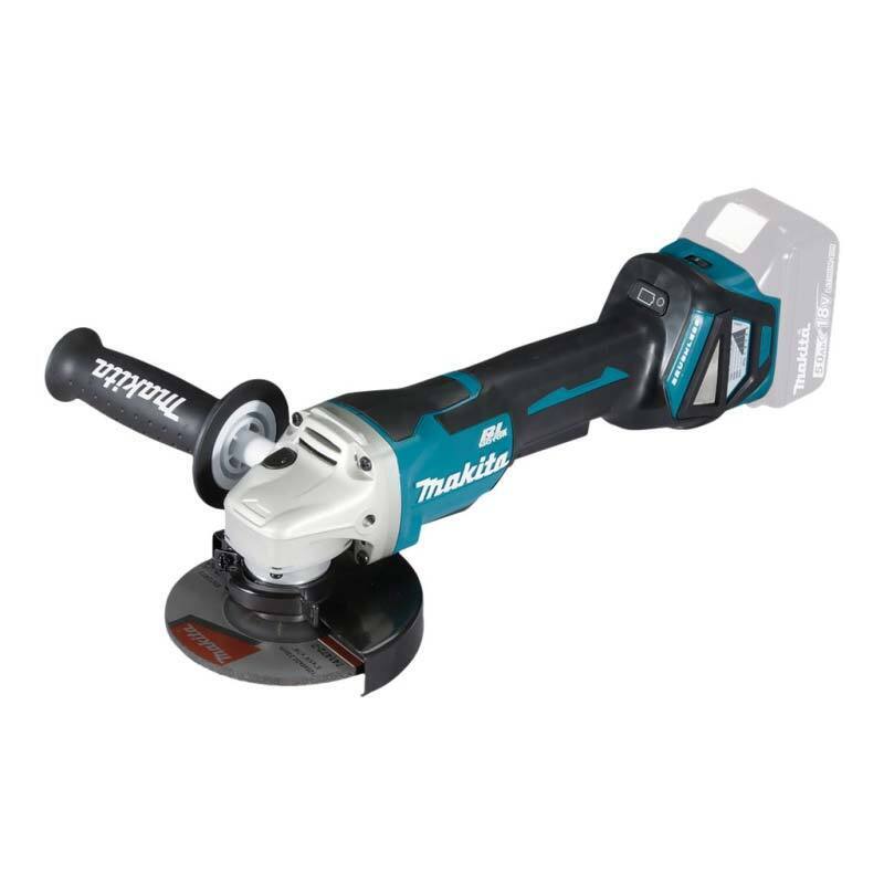 Makita DGA515Z Akku-Winkelschleifer 18 V mit Paddleschalter (ohne Akku, ohne Ladegerät), Pfauenblau