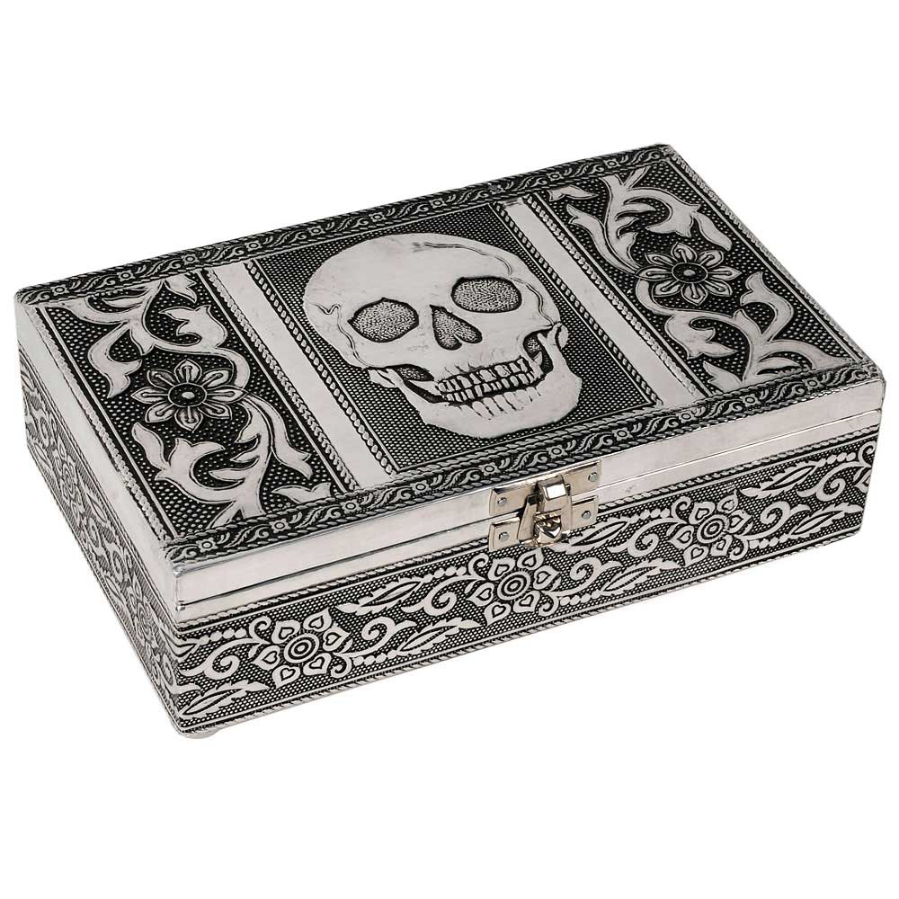 Schmuckbox aus Aluminium, verschiedene Designs, 20 x 12 x 6 cm