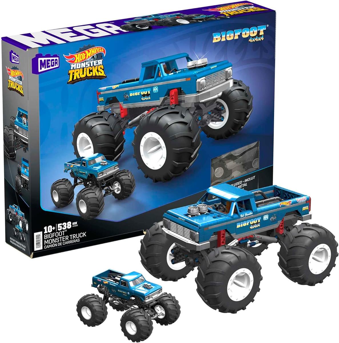 Mega Construx HHD20 Hot Wheels Bigfoot Monster Truck Bauset Konstruktions Spielzeug Bauset Spielzeugauto Steckbausteine 1:18