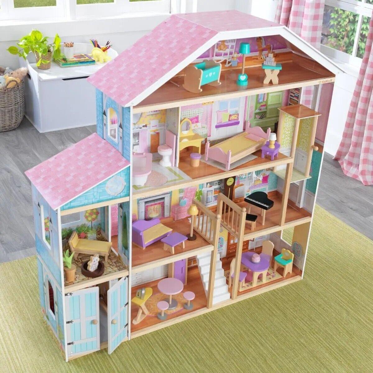 KidKraft 65987 Dahlia Holzpuppenhaus Puppenhaus Spielzeug