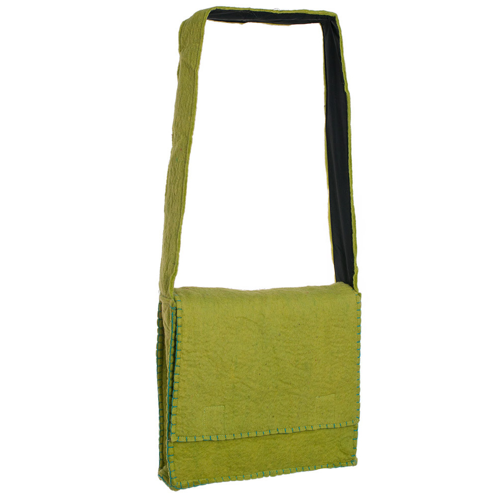 Umhängetasche aus Filz, lime