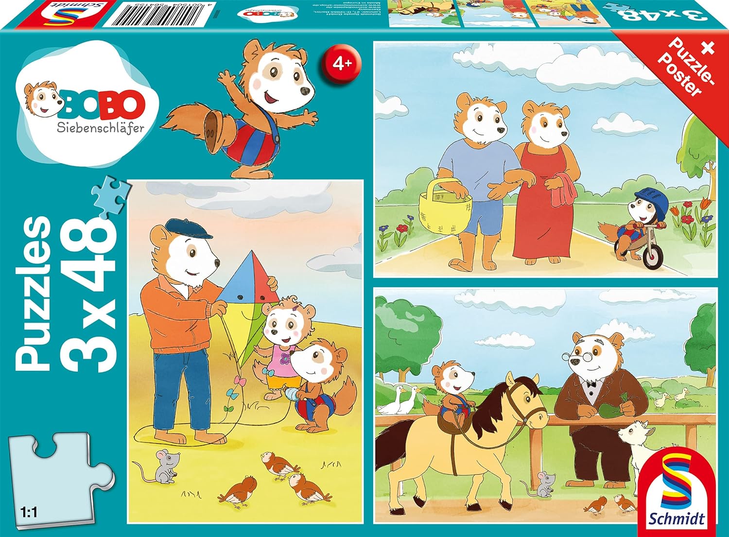 Schmidt Spiele 56415 Bobo Siebenschläfer Auf ins Abenteuer Kinderpuzzle Puzzle für Kinder Puzzlespiel