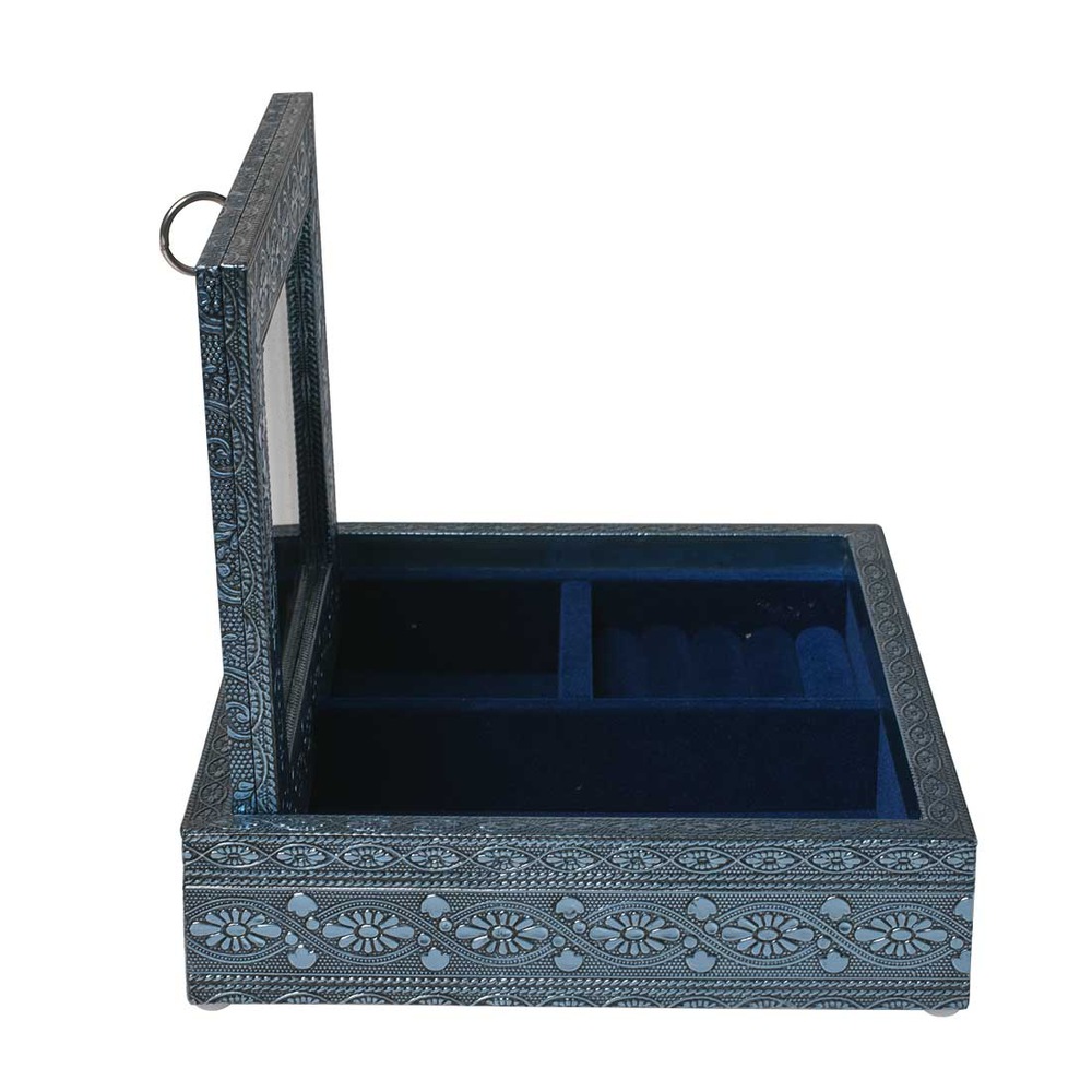Schmuckbox aus Aluminium, verschiedene Designs, 20 x 12 x 6 cm