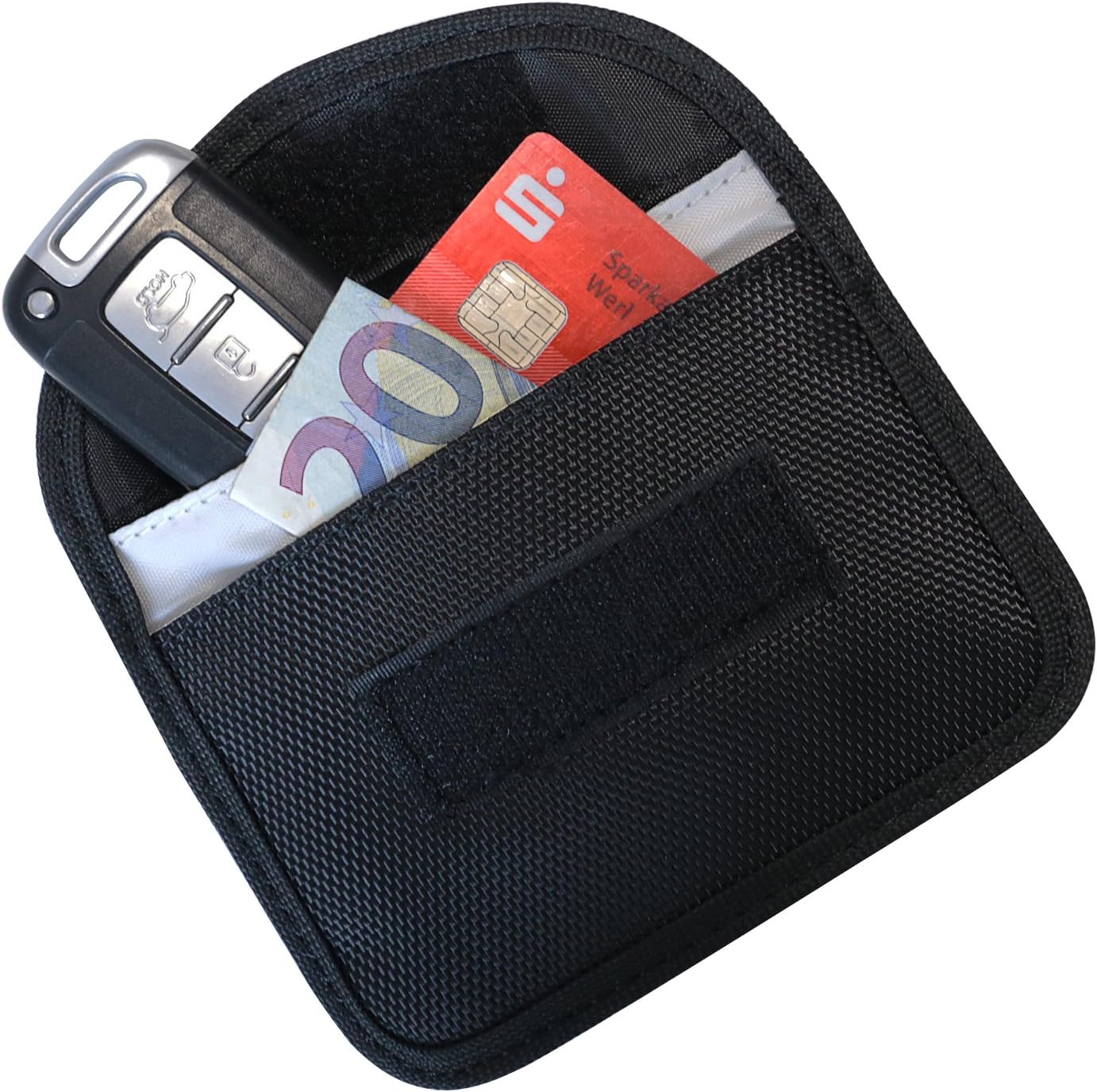 HMF RFID Blocker für Autoschlüssel und Kreditkarten 8,5 x 13 x 1,2 cm