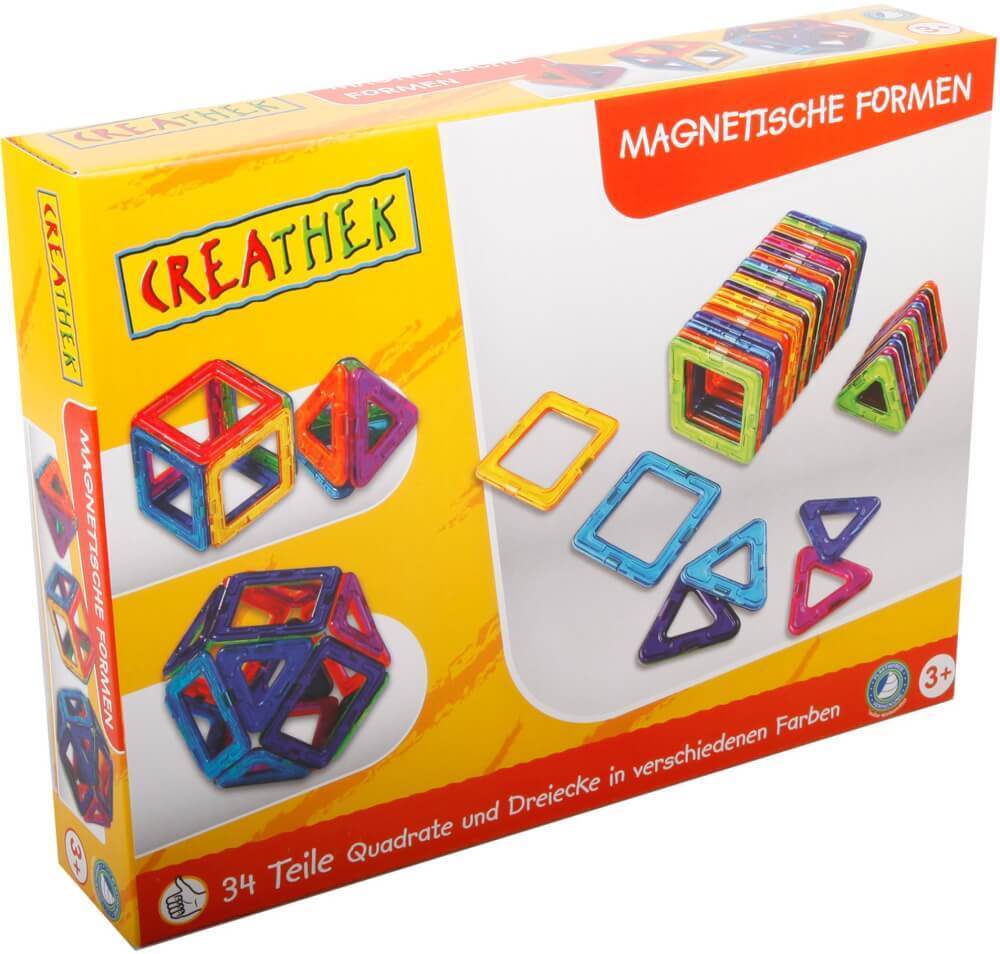 Creathek 63016501 Magnetische Formen 34 Stück Bauset Magnetspielzeug