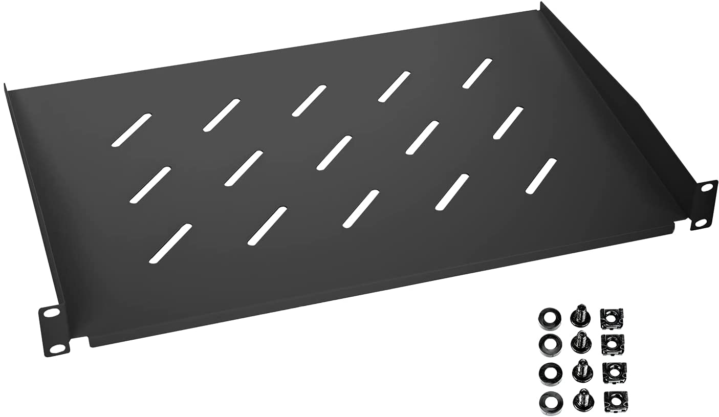 HMF Fachboden für Serverschrank 19 Zoll 1 HE schwarz 250mm