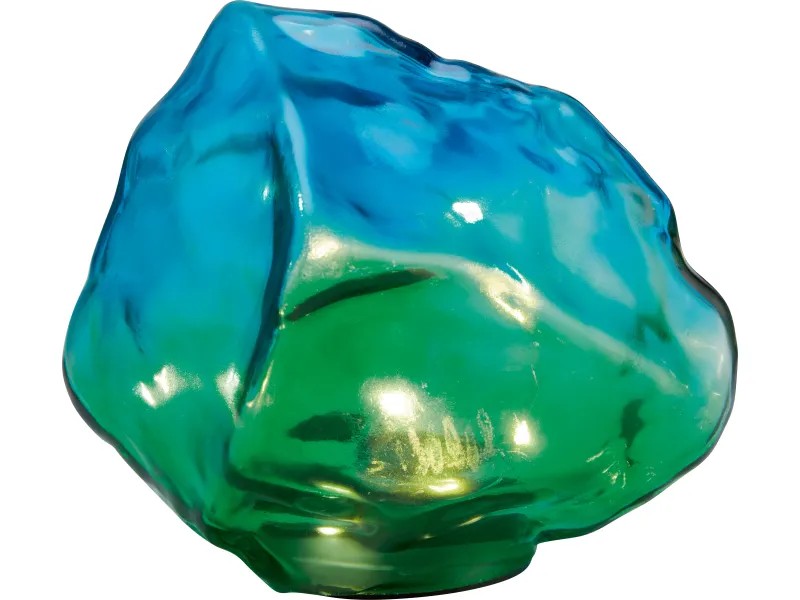 glas, farbiges glas, blau grün, dekoration, felsenform