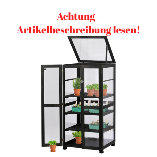 dobar Großer Anzuchtschrank Dome aus Holz - Gewächshaus mit 4 Ablagen für Innen- und Außenbereich - Treibhaus mit Deckel und Türen - 56 x 52 x 116 cm - Anthrazit DH80