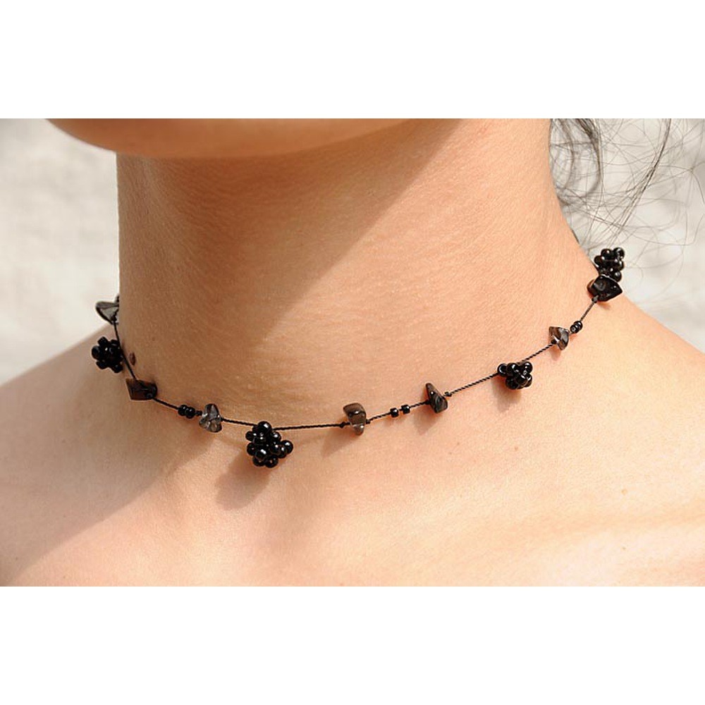 schmuck, kette, halskette, schwarz, perlenähnlich