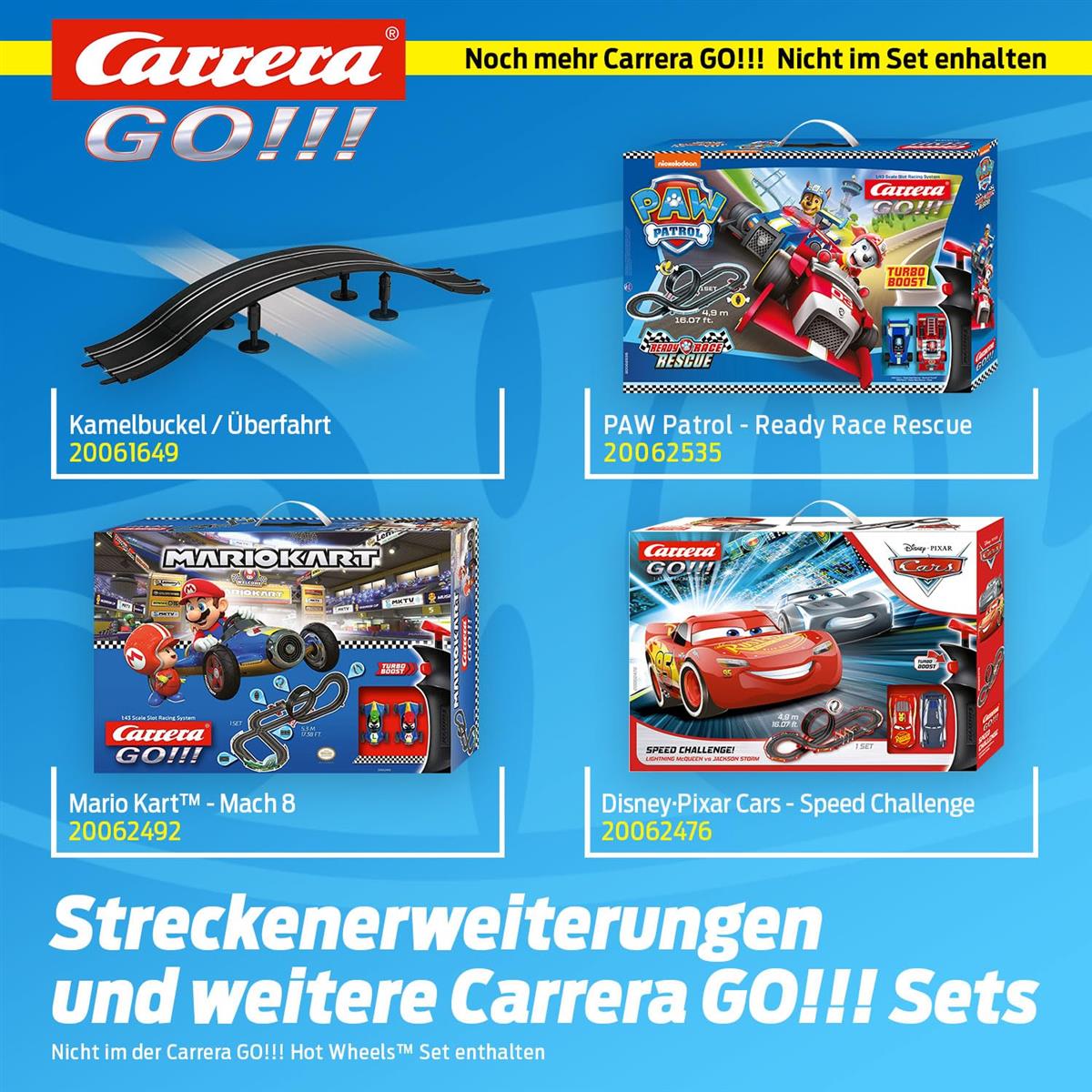 Mattel 20063517 Carrera Go Hot Wheels Rennbahn Set Duell Night Shifter HW50 Concept Sprungschanze mit Feuerring 1:43 Autorennbahn