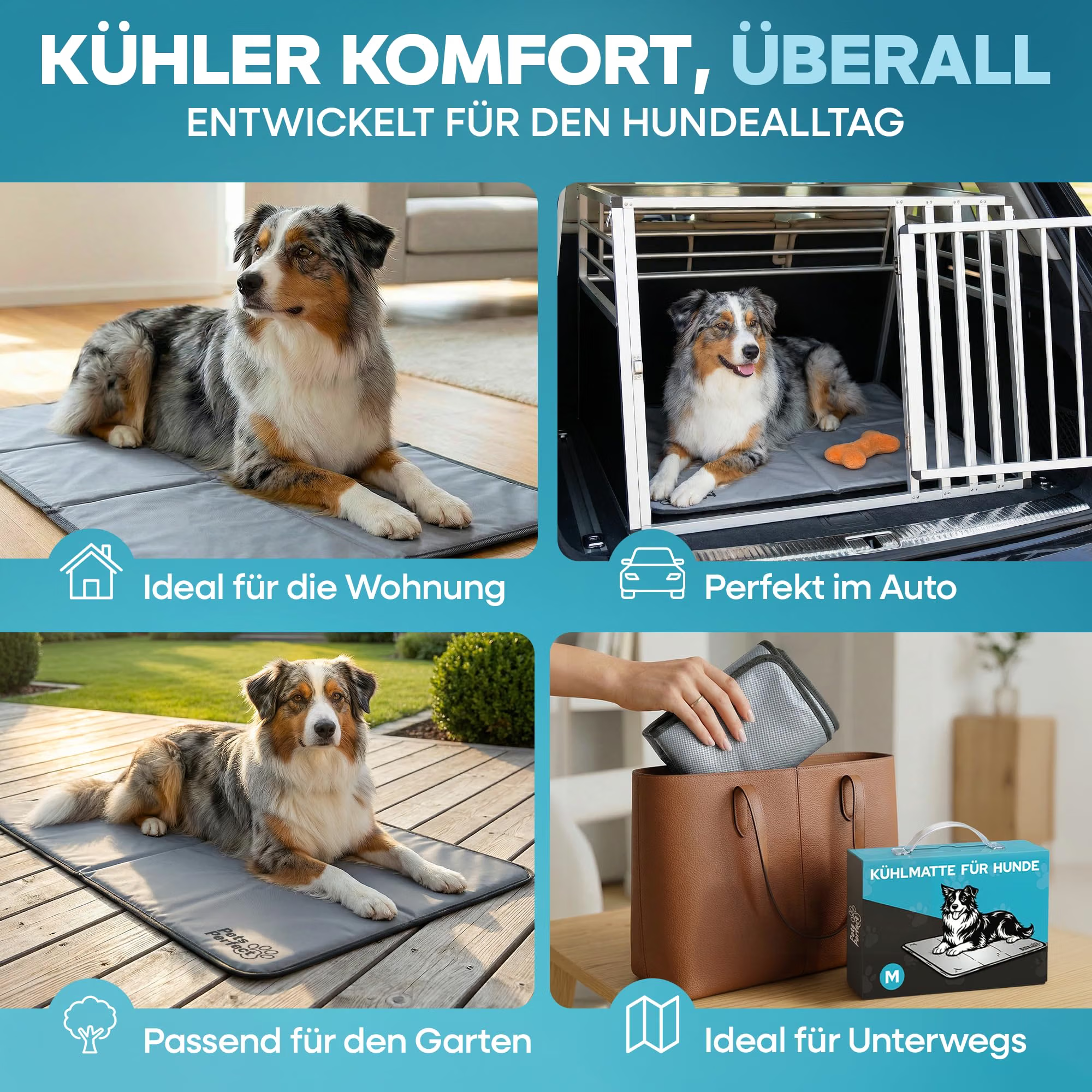 Hund, Hundematte, Autokäfig, Kühlmatte für Hunde, tragbares Hundezubehör