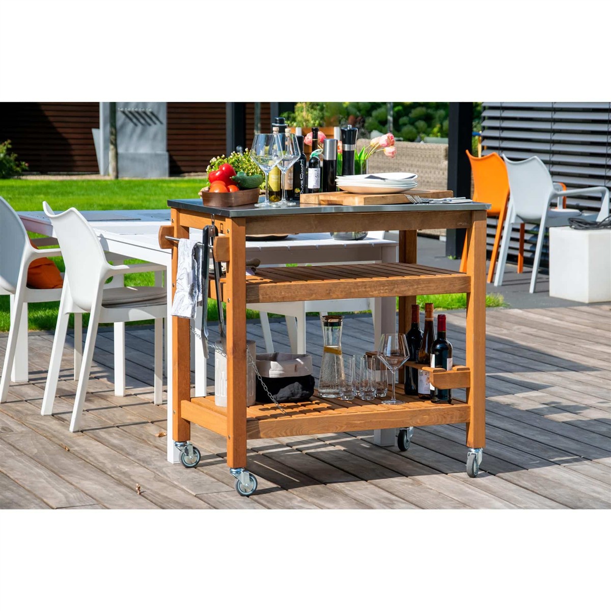 Dobar Rollbarer Beistellwagen für den Garten
