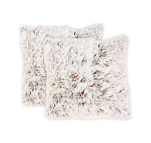 MONT CHALET 2 gefüllte Dekokissen Fellimitat 50x50cm beige