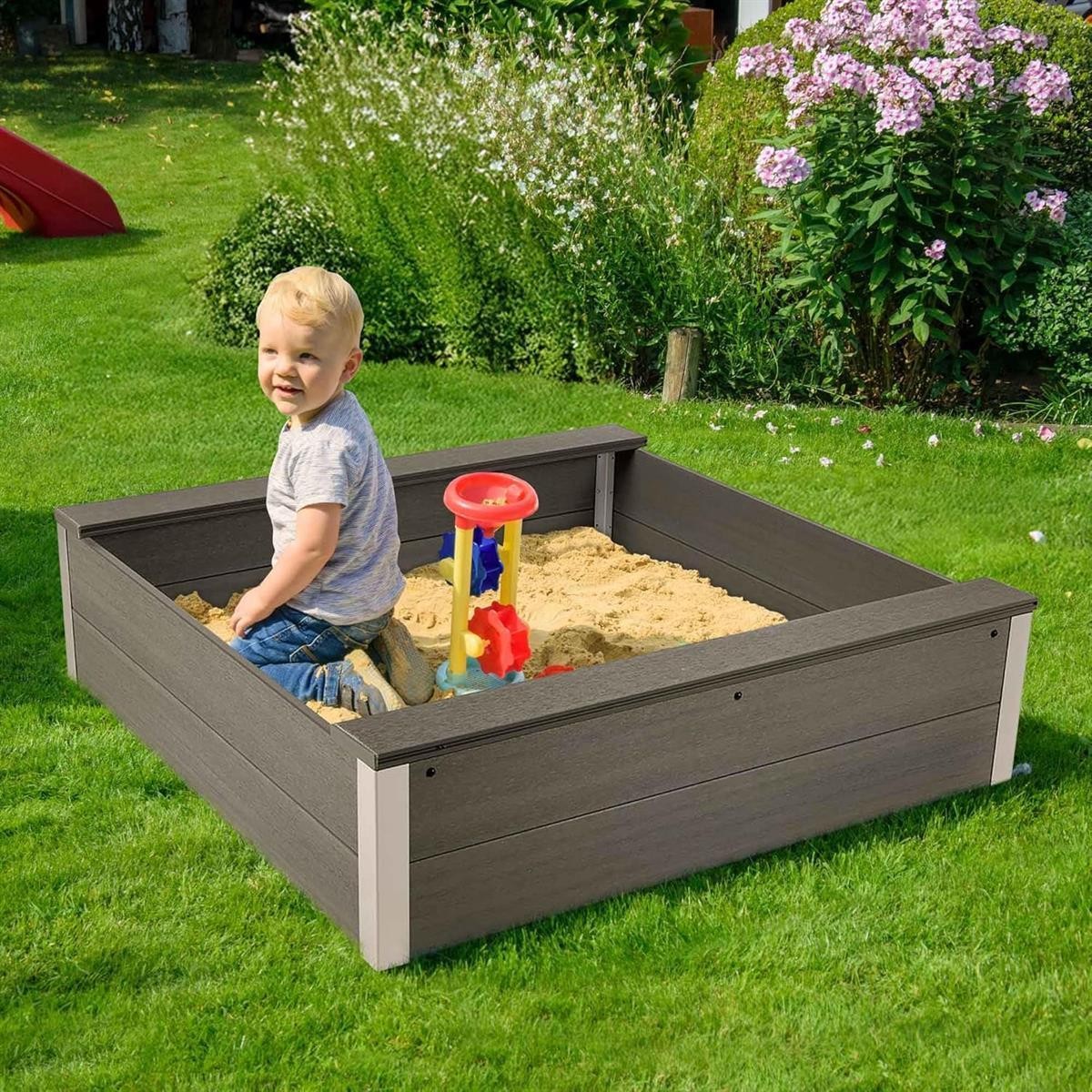 Sandkasten, Holzkorb, Kinderspielzeug, Sommergarten, Sandkastenaufsatz