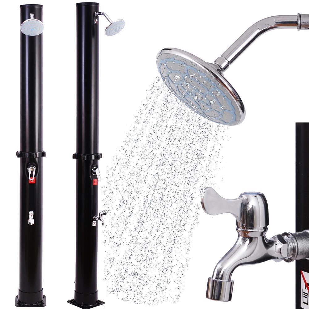 DMS Solardusche Solar Gartendusche Dusche Pooldusche Schwarz