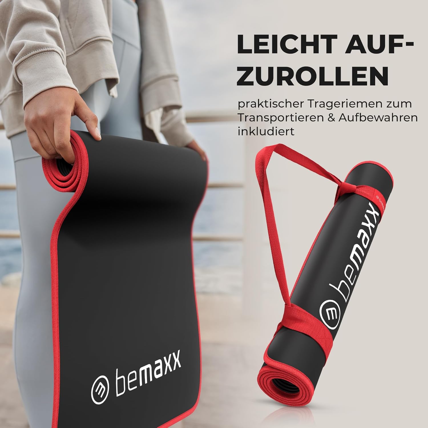 BeMaxx Fitnessmatte Gymnastikmatte Sportmatte Turnmatte Yogamatte Pilatesmatte rot