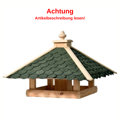 pontoon, bird feeder, wooden, green roof, square base