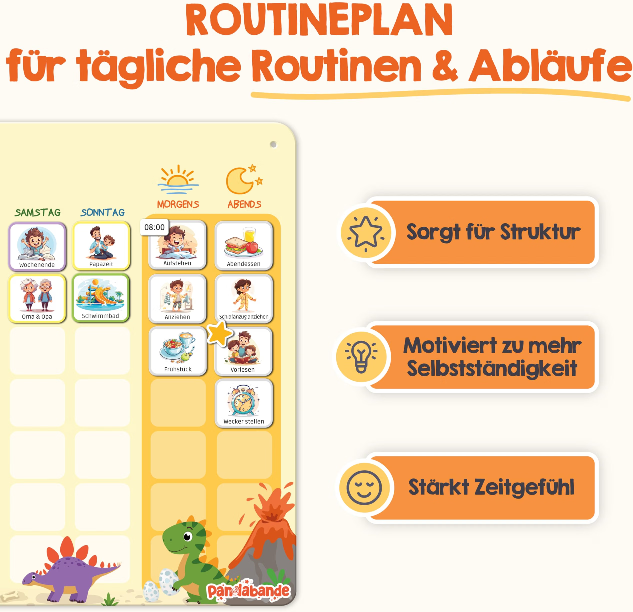 Plan, Wochenplan, Tagesroutine, Kinderboard, Stundenplan