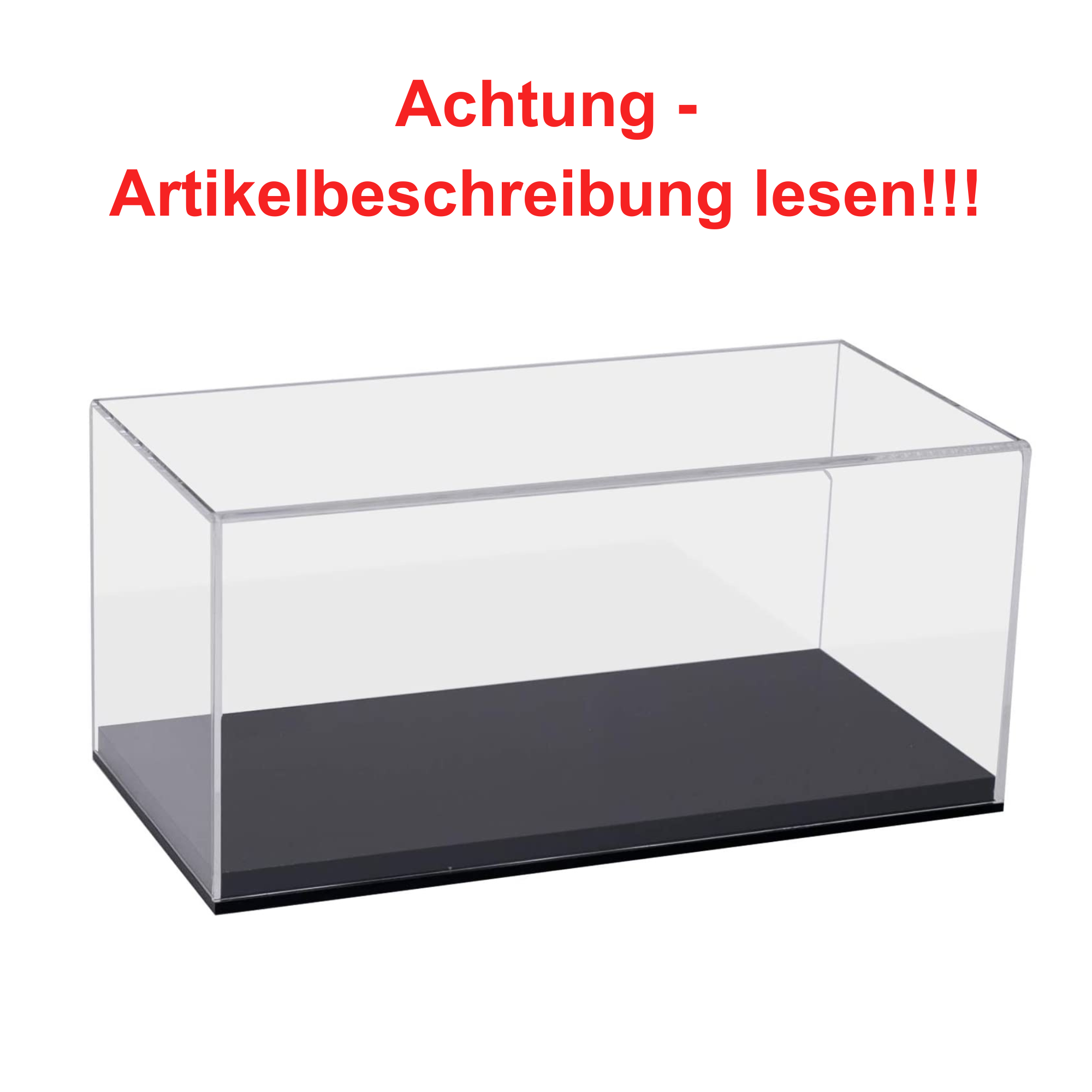 Acrylbehälter, Ausstellungsdisplay, Transparenter Kasten, Schwarzboden, Präsentationsbehälter