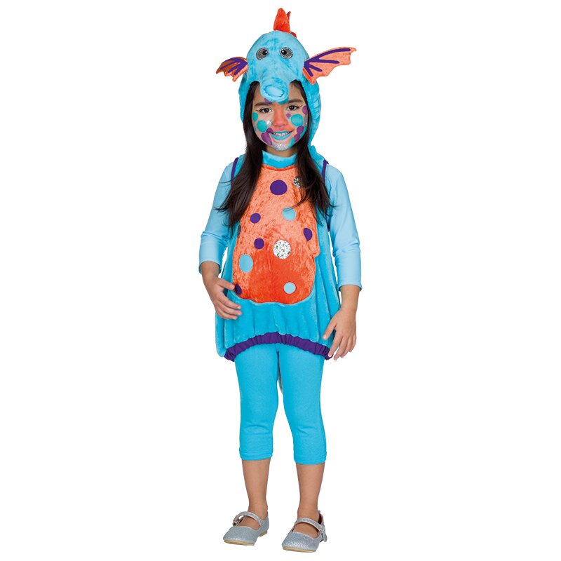 Mottoland dress up Kostüm Seepferdchen Mädchen blau Gr. 104