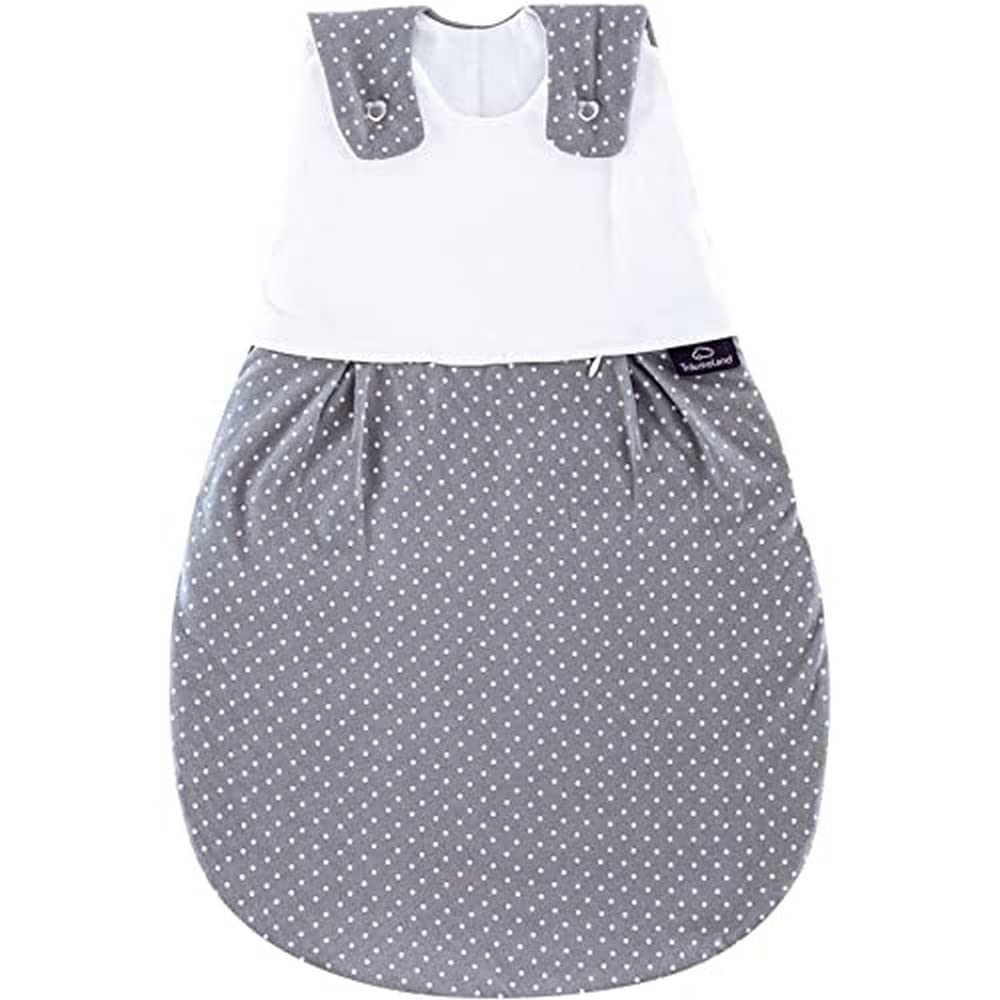 Träumeland S0100103 Außenschlafsack LIEBMICH Pünktchen grau, Größe 56/62, TOG 2,5