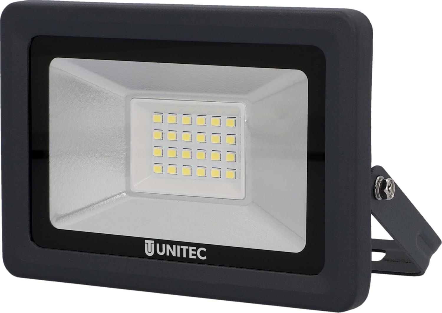 LED FLOODLIGHT, 24V/230V, black frame, metal housing, adjustable bracket