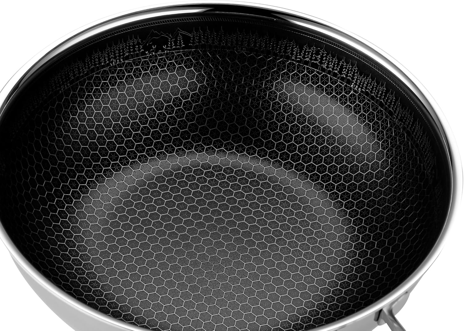 Fixline Wokpfanne Bratpfanne Ø28cm Wabendesign schwarz