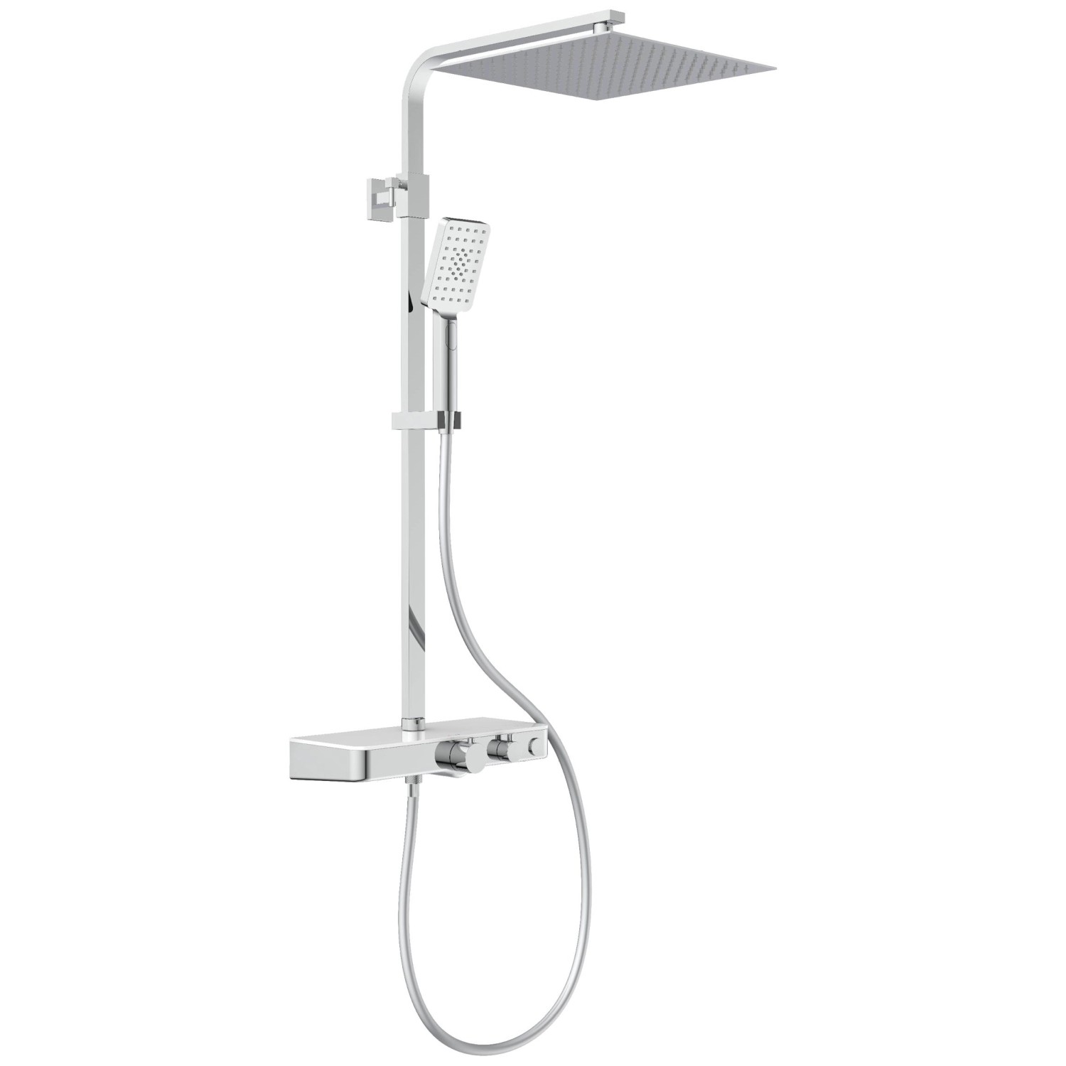 Schütte Überkopf Brauseset Ocean mit Thermostat Ablage Chrom Weiß