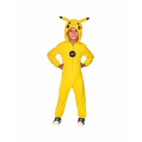 Amscan - Kinderkostüm Pikachu, Fleece-Jumpsuit mit Kapuze, Pokemon, Motto-Party, Karneval