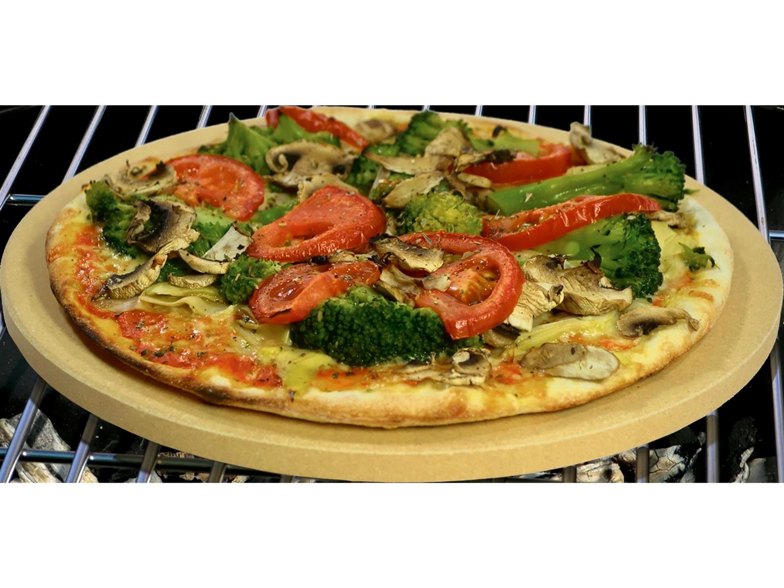 Jamestown Keramik Pizzastein 28,3cm für Pizza, Flammkuchen oder Brot vom Grill