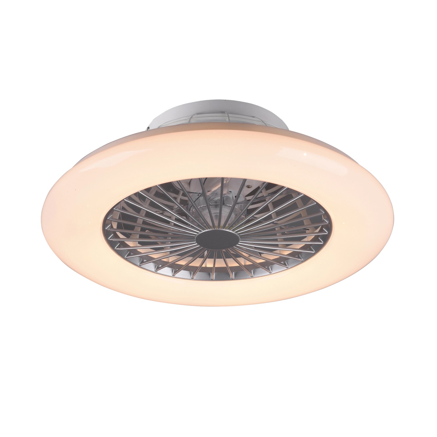 Trio LED Deckenleuchte mit Ventilator Stralsund Ø 50 cm Weiß