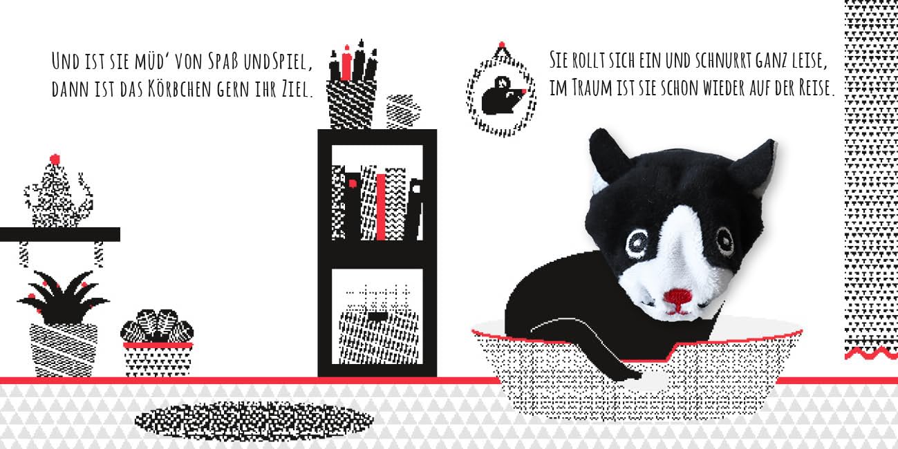 Kontrastbuch für Babys mit Fingerpuppe: Guck mal, kleine Katze: Pappbilderbuch zur spielerischen Förderung des Seh- und Wahrnehmungsvermögens von Babys und Kleinkindern nach Montessori