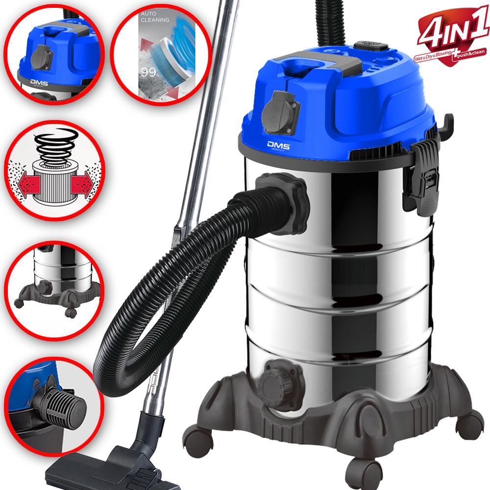 DMS Staubsauger 2300W Nass Trocken Industriestaubsauger 30L Industriesauger Blau