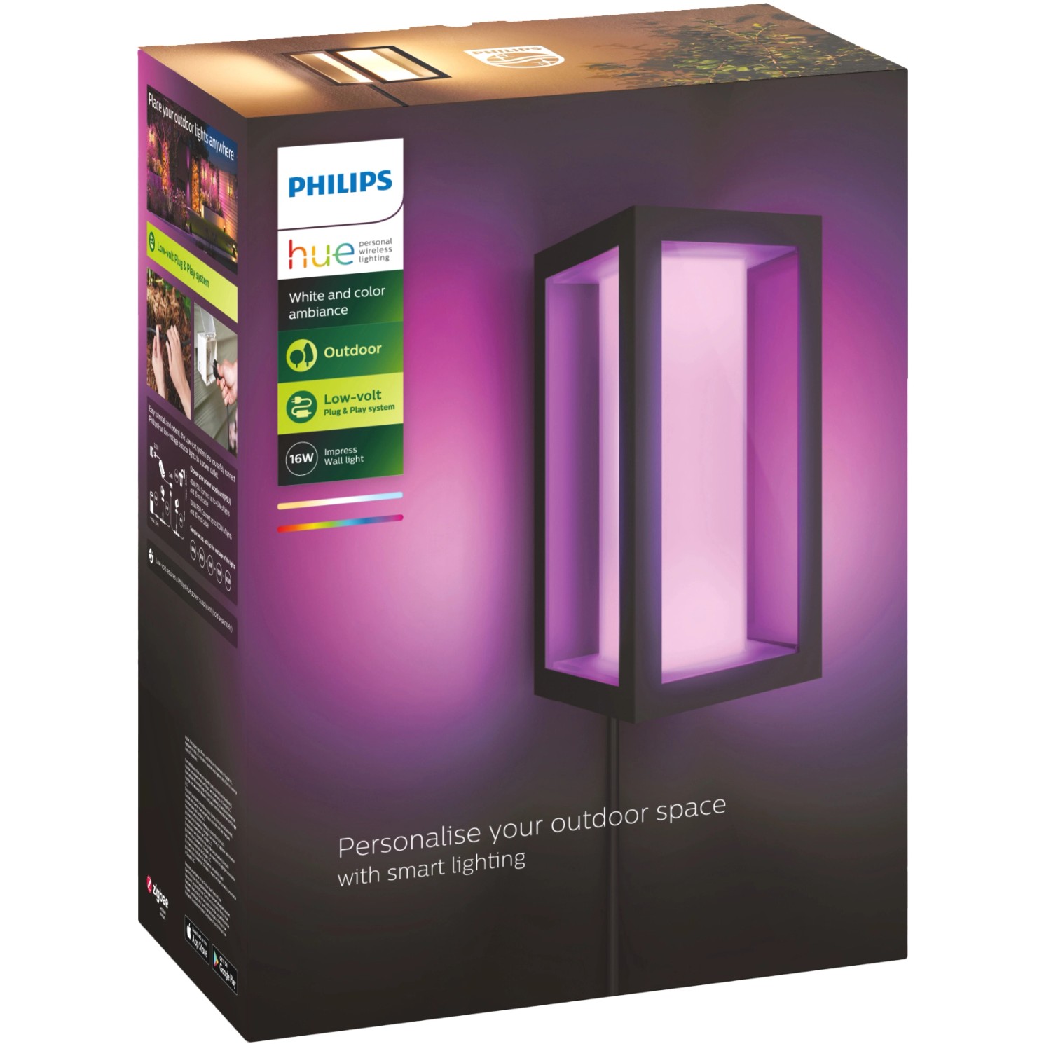 Philips Hue Wandleuchte White & Color Ambiance Impress Schwarz Erweit. NV 1200lm