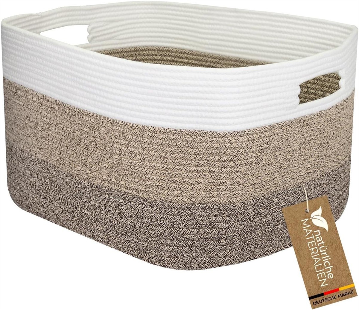 Aufbewahrungskorb, Korbschale, gewebt, natur/Beige, Stoffkorb