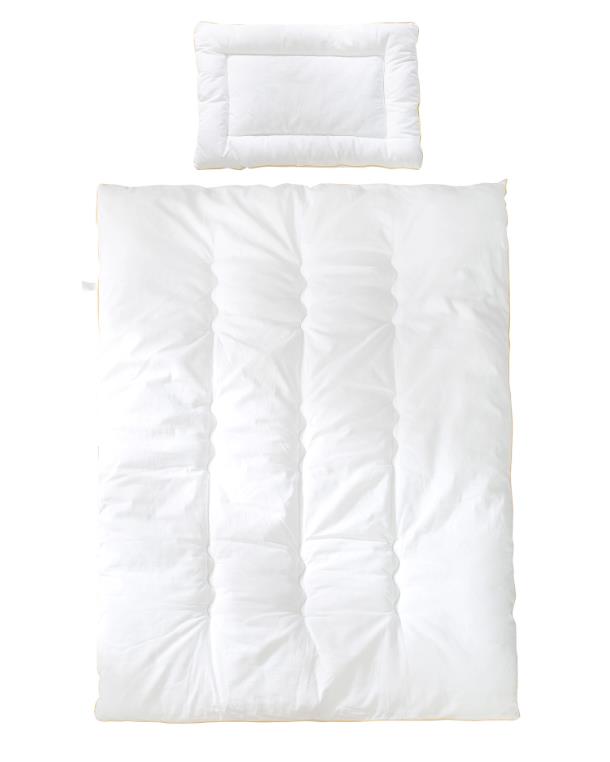 Roba 0290 Kindersteppbett weiß mit Decke 100 x 135 cm und Kissen 40 x 60 cm