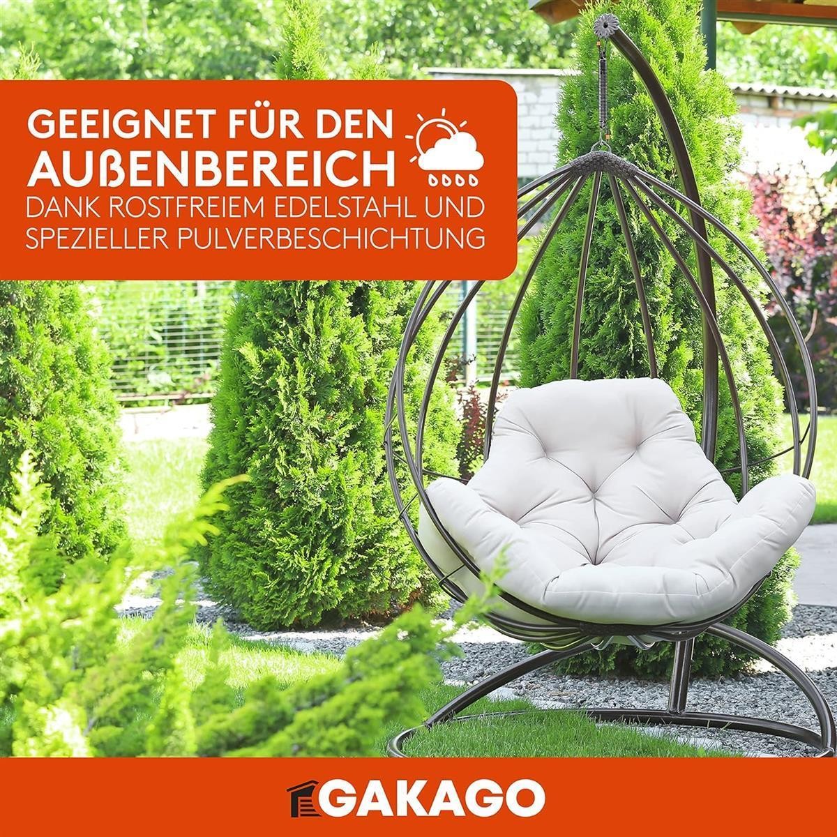 Sessel, Schaukelstuhl, Gartenstuhl, Kugelsessel, Kissen