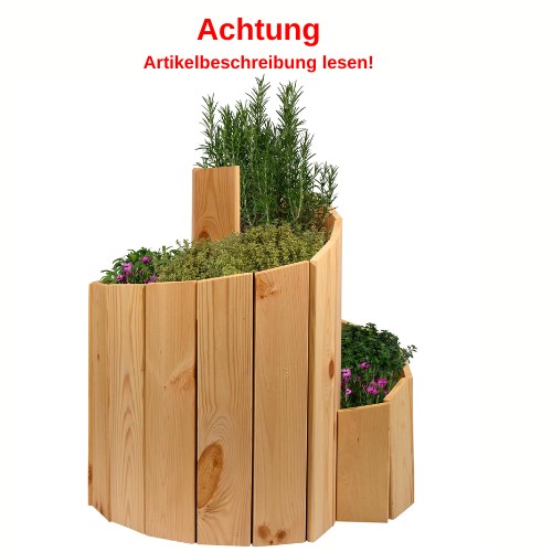 Holzpflanzgefäß, Pflanzbehälter, Rundholzbox?, Holzlatten, Pflanzbox rund