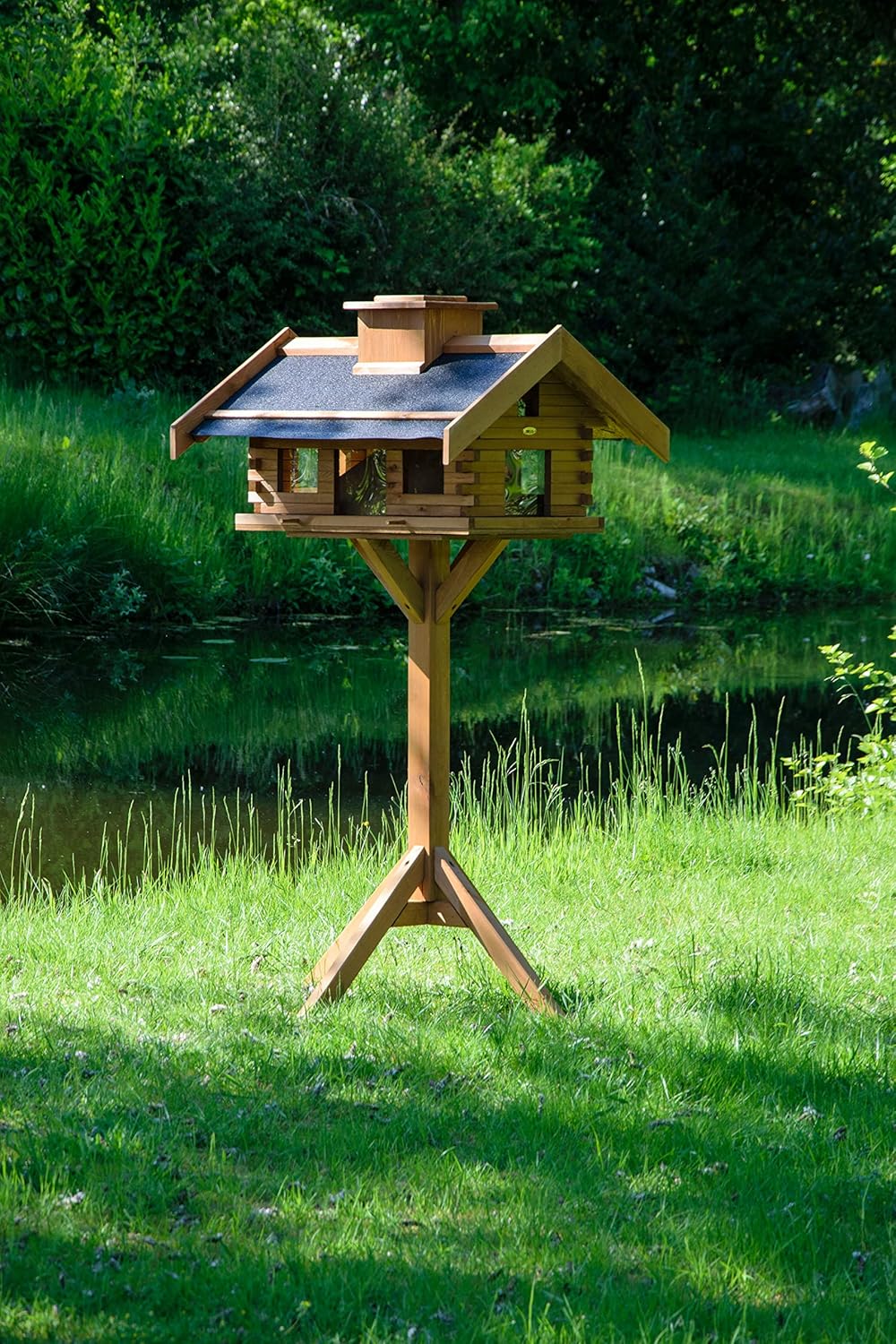 Dobar XXL Vogelvilla Vogelhaus Massivholz Vogelfutterhaus Futterstation Futterstation