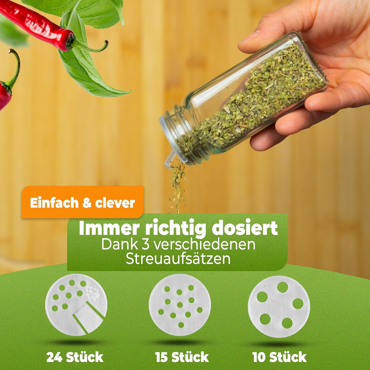 gewürzstreuer, körnige kräuter, grinder?, kitchen accessory, green