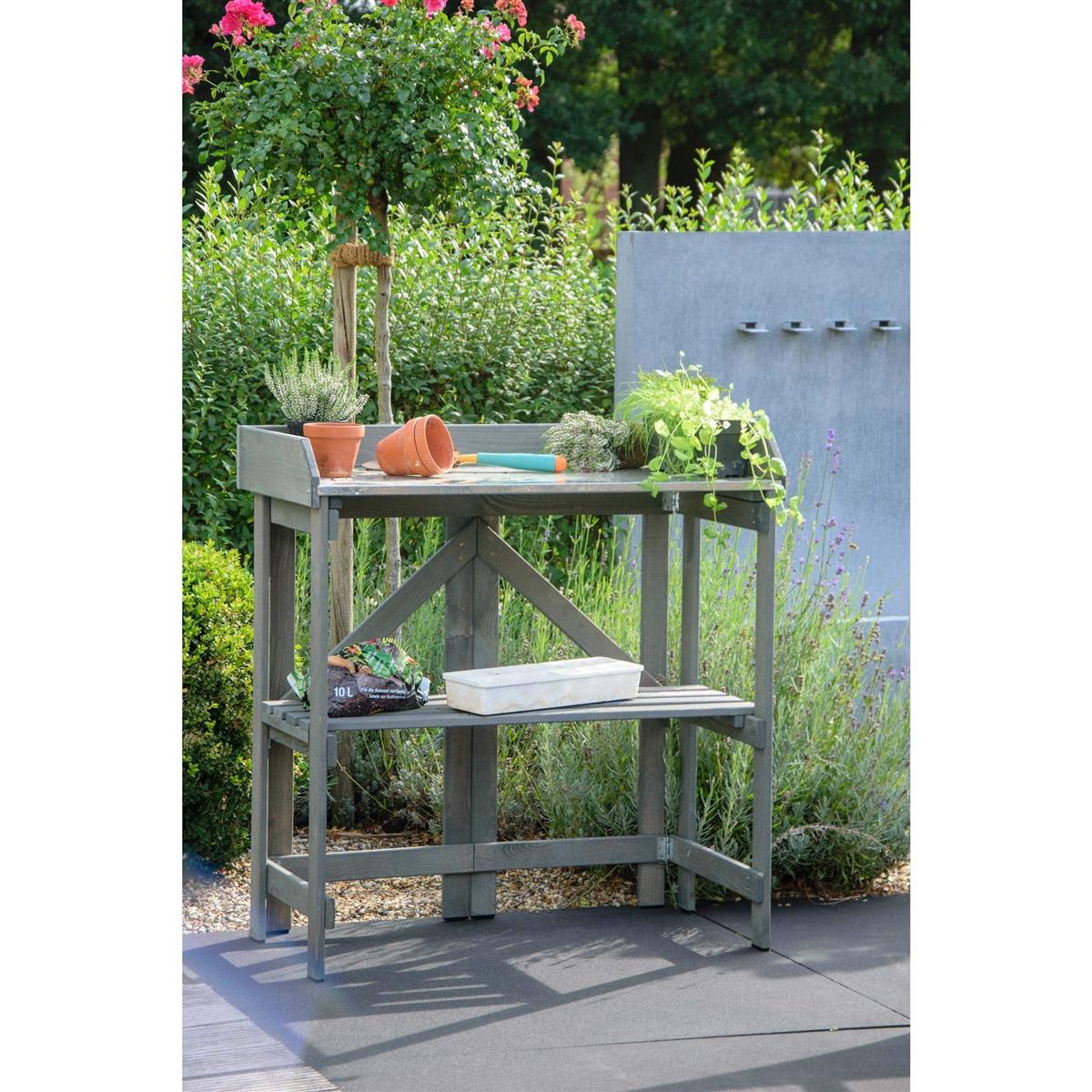 Gartenwerkbank, Holzwerkbank, Gartenmöbel, Arbeitsfläche, Aussendusche