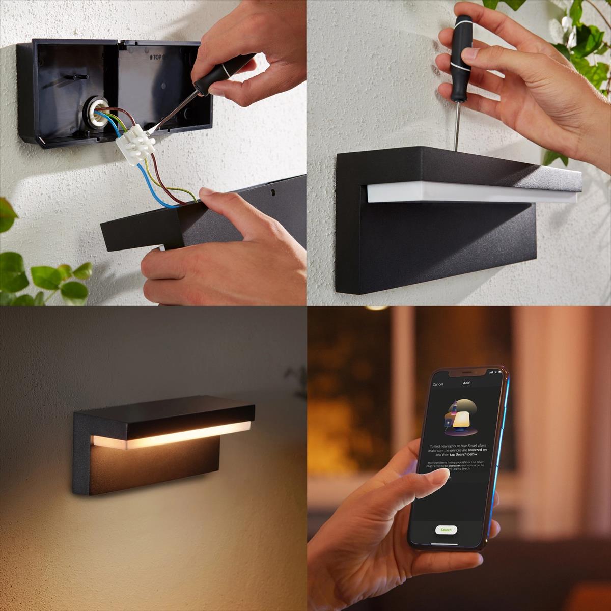 Philips Hue Wandleuchte White & Color Ambiance Nyro Schwarz 1000 lm