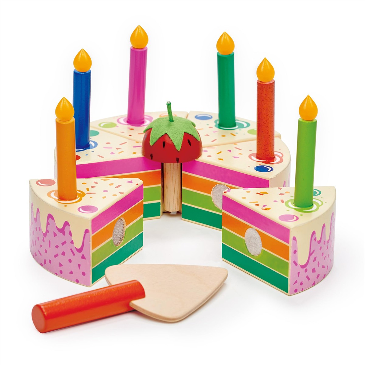 Kinderkuchen-Set, Kuchenblock-Spiel, Zuckerguss-Design, Kerzen, Fruchtkuchen-Optik